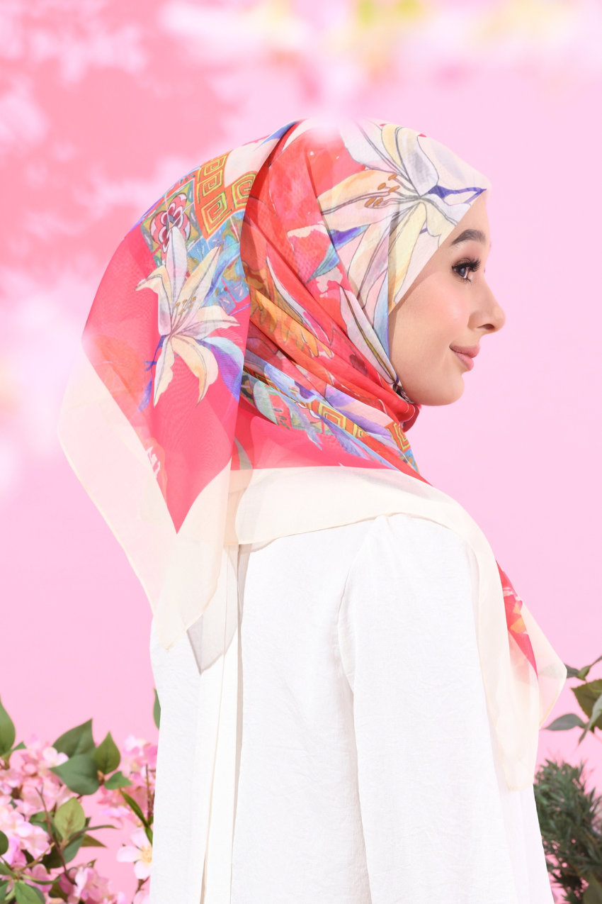 YES (Japanese Voile Square Scarf ) Soulful Bloom In (Talia)