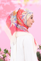 YES DEFECT -  (Japanese Voile Square Scarf ) Soulful Bloom In (Talia)