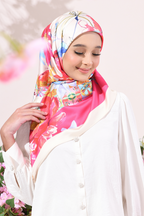 YES ( Square ) Soulful Bloom Mixed Silk Satin Scarf ( Talia )