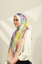 YES DEFECT-  Dolce Vita Mixed Satin Silk Long Shawl in New Dream