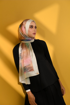 YES DEFECT-  Dolce Vita Mixed Satin Silk Long Shawl in New Dream