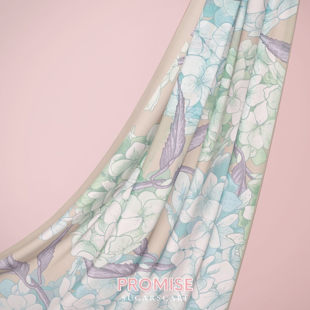 (SAMPLE) (Pleated Shawl) Bloom Journey Wide Pleats Scarf In Promise -  With Box