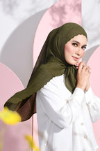 YES DEFECT - Saloma Embroidery Mixed Cotton Chiffon Shawl ( Garden )