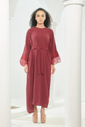 Noura Abaya [ Maroon ]