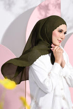 YES DEFECT - Saloma Embroidery Mixed Cotton Chiffon Shawl ( Garden )