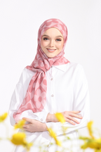 YES THESUGAREDIT Fiora Flower Series Japanese Voile In Square ( Dusty Pink )