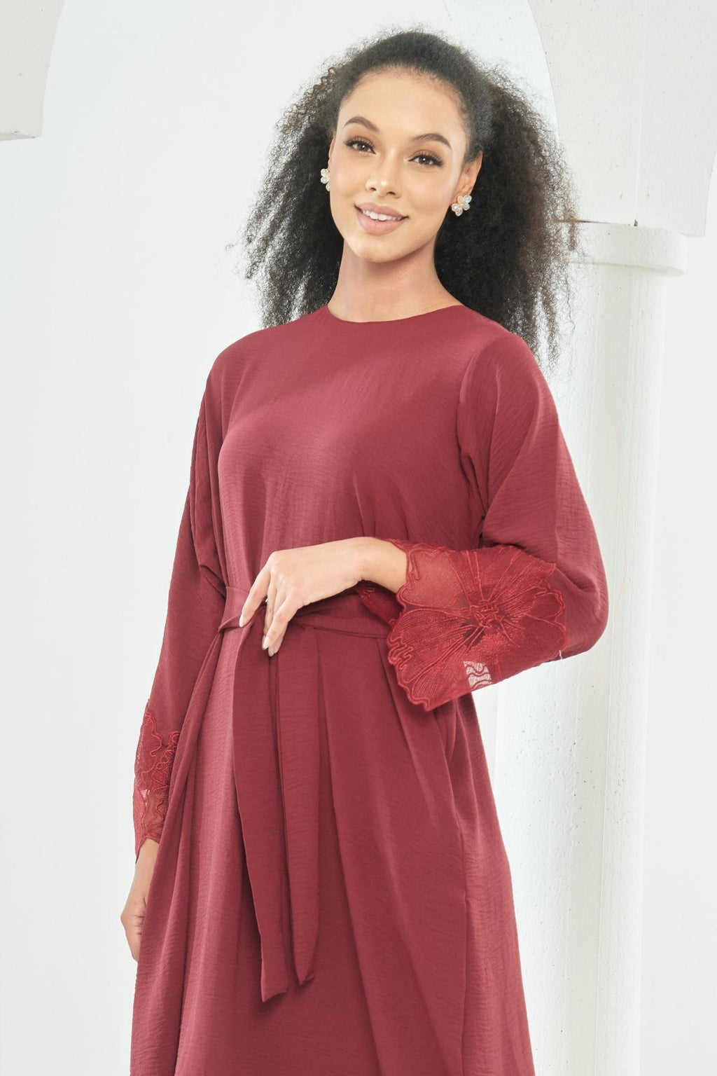 Noura Abaya [ Maroon ]
