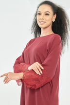 Noura Abaya [ Maroon ]