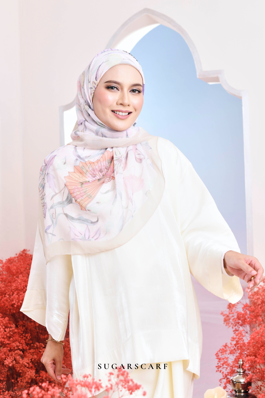 YES DEFECT - ( Japanese Voile Vol2 Square Scarf ) Garden of Hurrem Bloom in ( DENIZ )