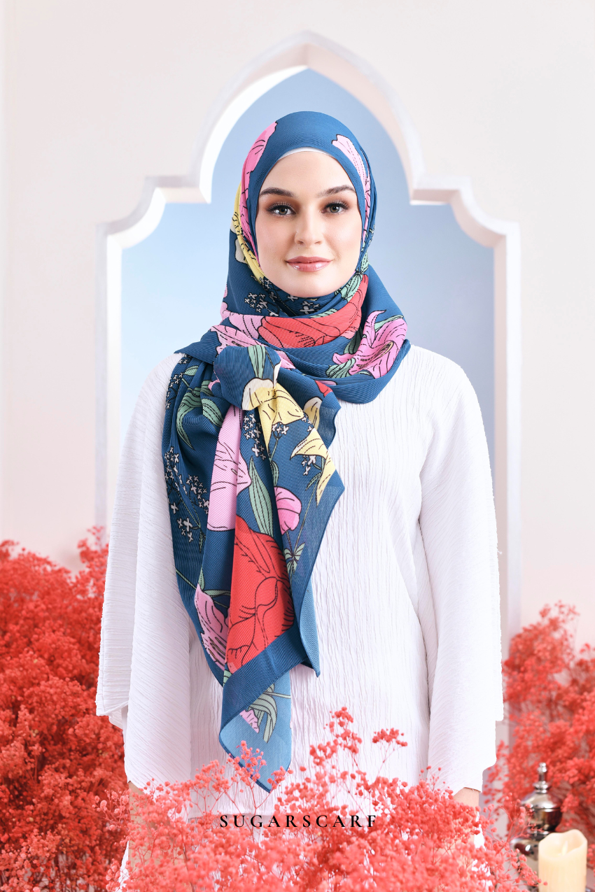 YES ( Full Wide Pleats Shawl ) Garden of Hurrem Bloom in ( MERYEM )