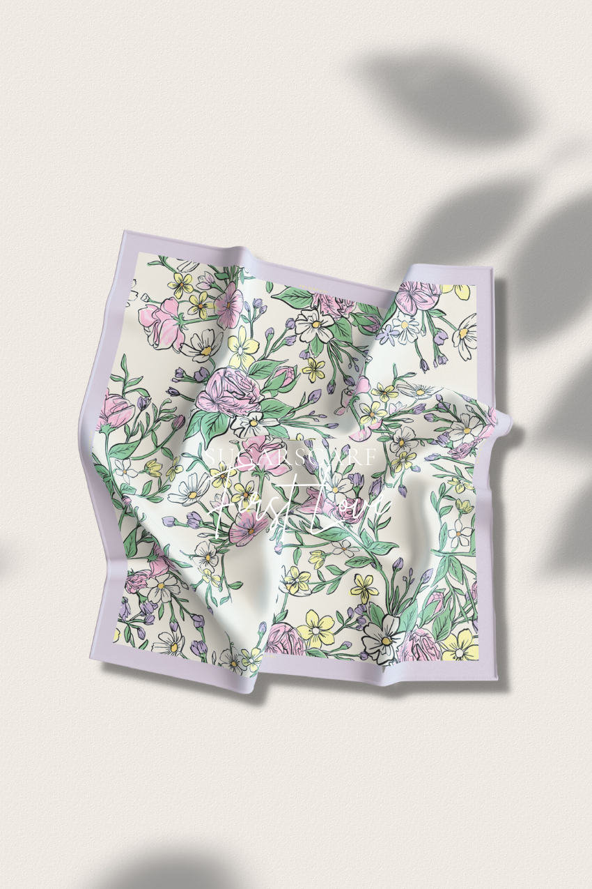 YES DEFECT - ( Square ) Bloom Flair Premium Voile Cotton ( FIRST LOVE )