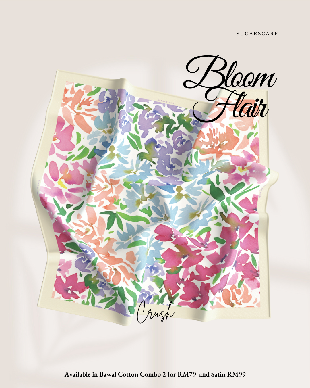 YES ( Square ) Bloom Flair Soft Silk Matte Satin (CRUSH)