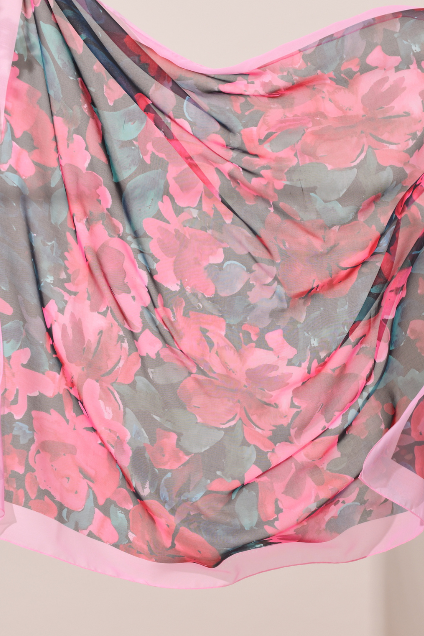 YES (Japanese Voile Square Scarf ) Soulful Bloom In (Eryana)