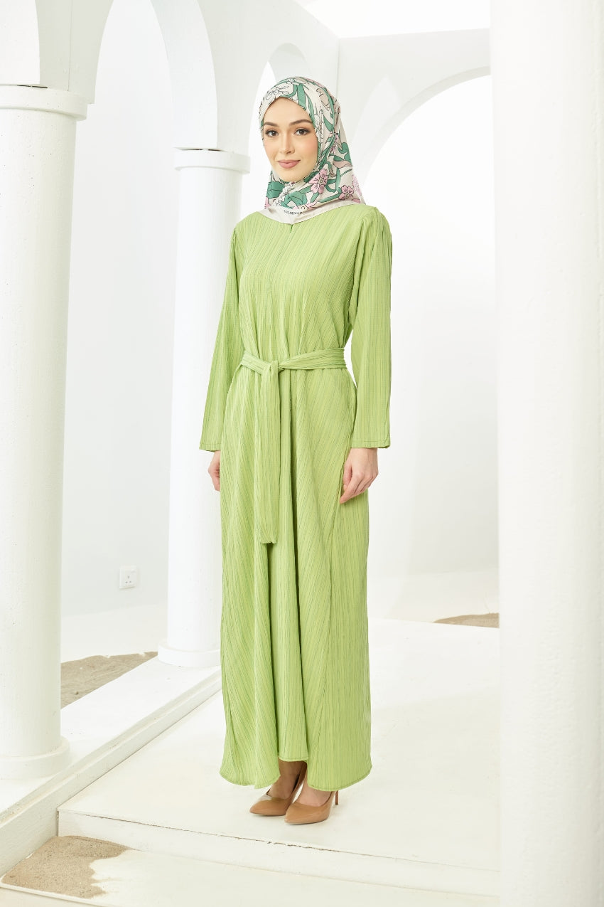 [ Ironless ] TheSugarEdit Bea Dress - Apple Green