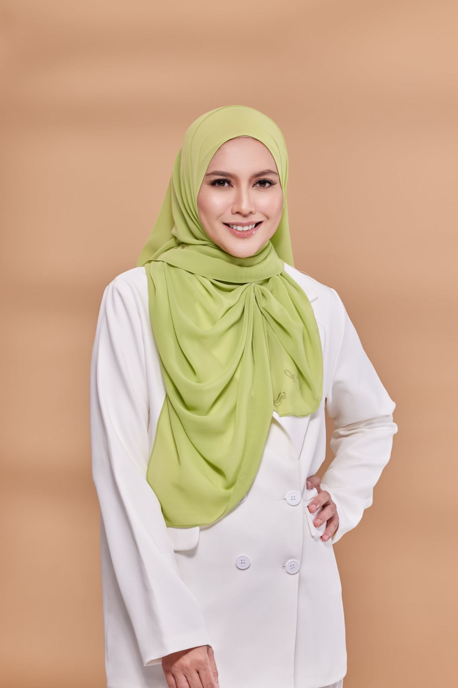 Emily Lux Chiffon ( Fresh Start - Apple Green )
