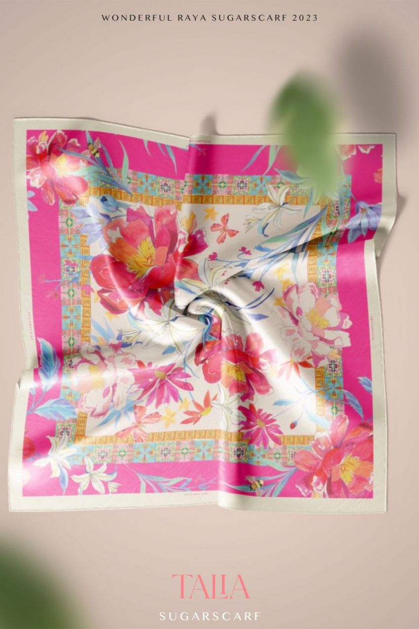 YES DEFECT -  (Japanese Voile Square Scarf ) Soulful Bloom In (Talia)