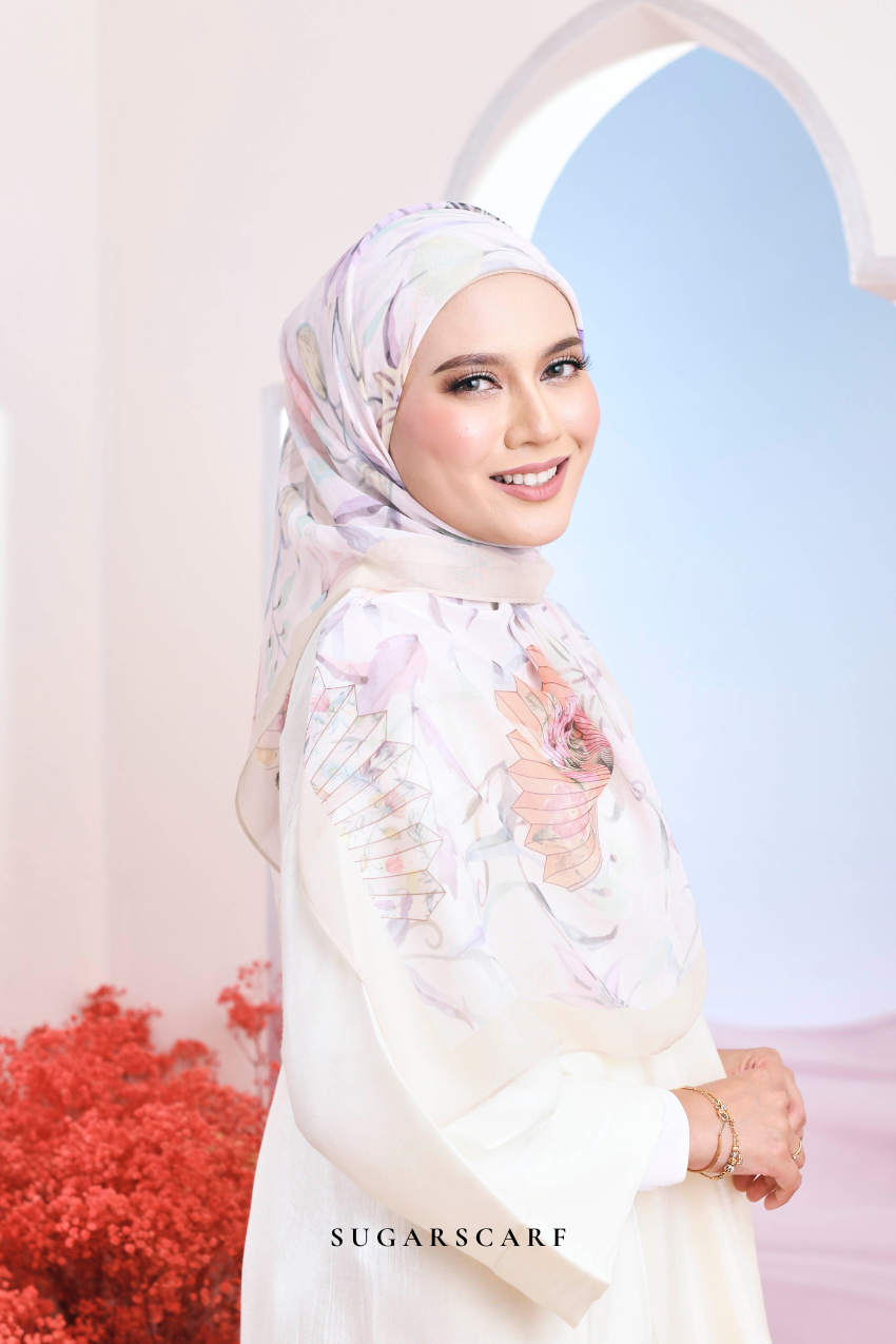 YES DEFECT - ( Japanese Voile Vol2 Square Scarf ) Garden of Hurrem Bloom in ( DENIZ )