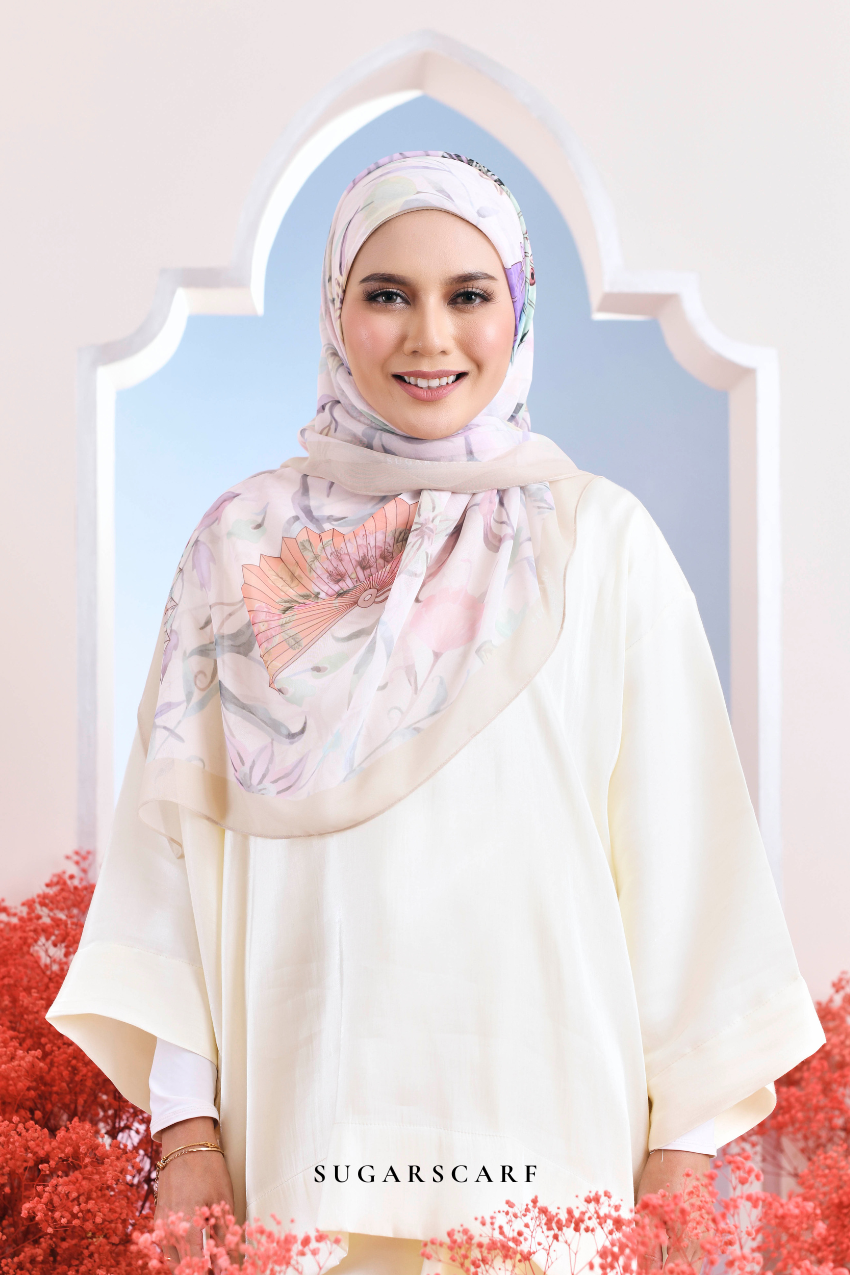 YES DEFECT - ( Japanese Voile Vol2 Square Scarf ) Garden of Hurrem Bloom in ( DENIZ )