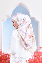 YES ( Square ) Garden of Hurrem Bloom Mixed Silk Satin Scarf ( DENIZ )