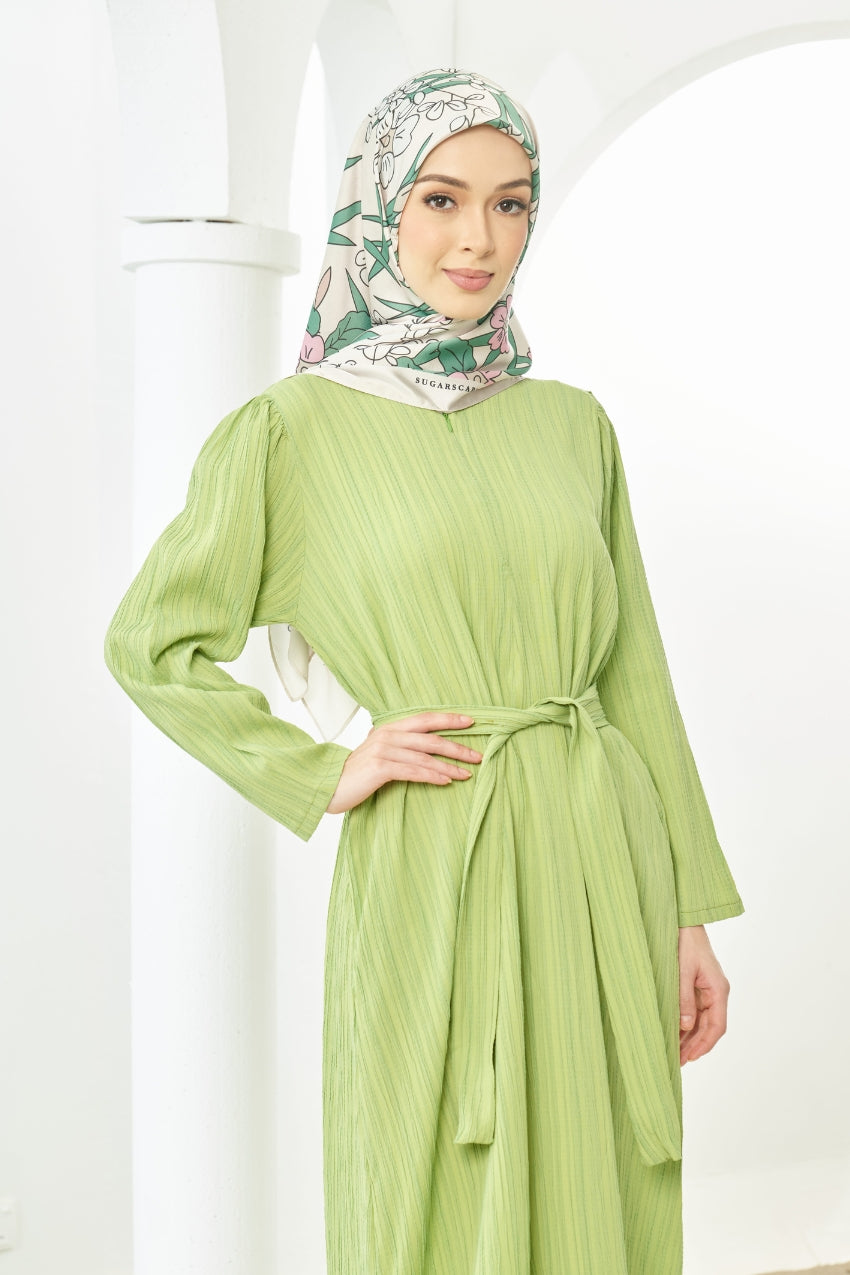 [ Ironless ] TheSugarEdit Bea Dress - Apple Green
