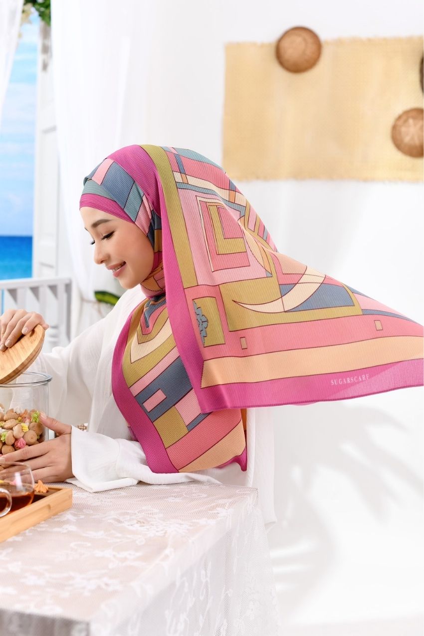 (SAMPLE) LIMITED EDITION ( Full Pleats ) RONA Wide Pleated Shawl( Kak Teh )