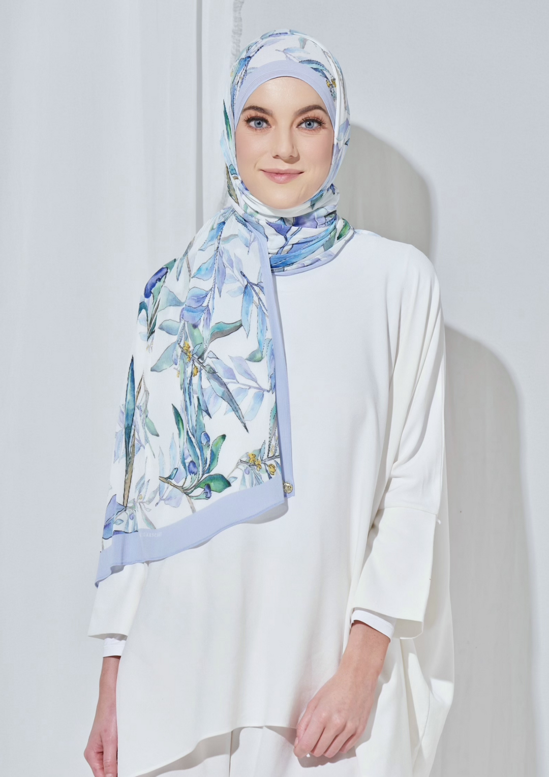 (SAMPLE) (Pleated Shawl) Bloom Journey Wide Pleats Scarf In Sacrificed -