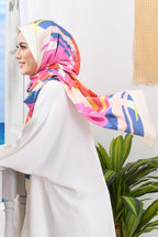 YES DEFECT - ( Long Scarf ) Rindu SatinSilk Shawl Mixed Satin Silk  ( Chitra )