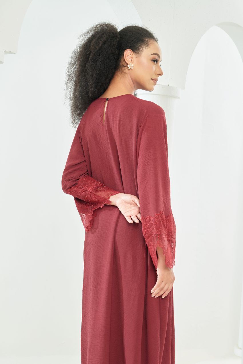 Noura Abaya [ Maroon ]