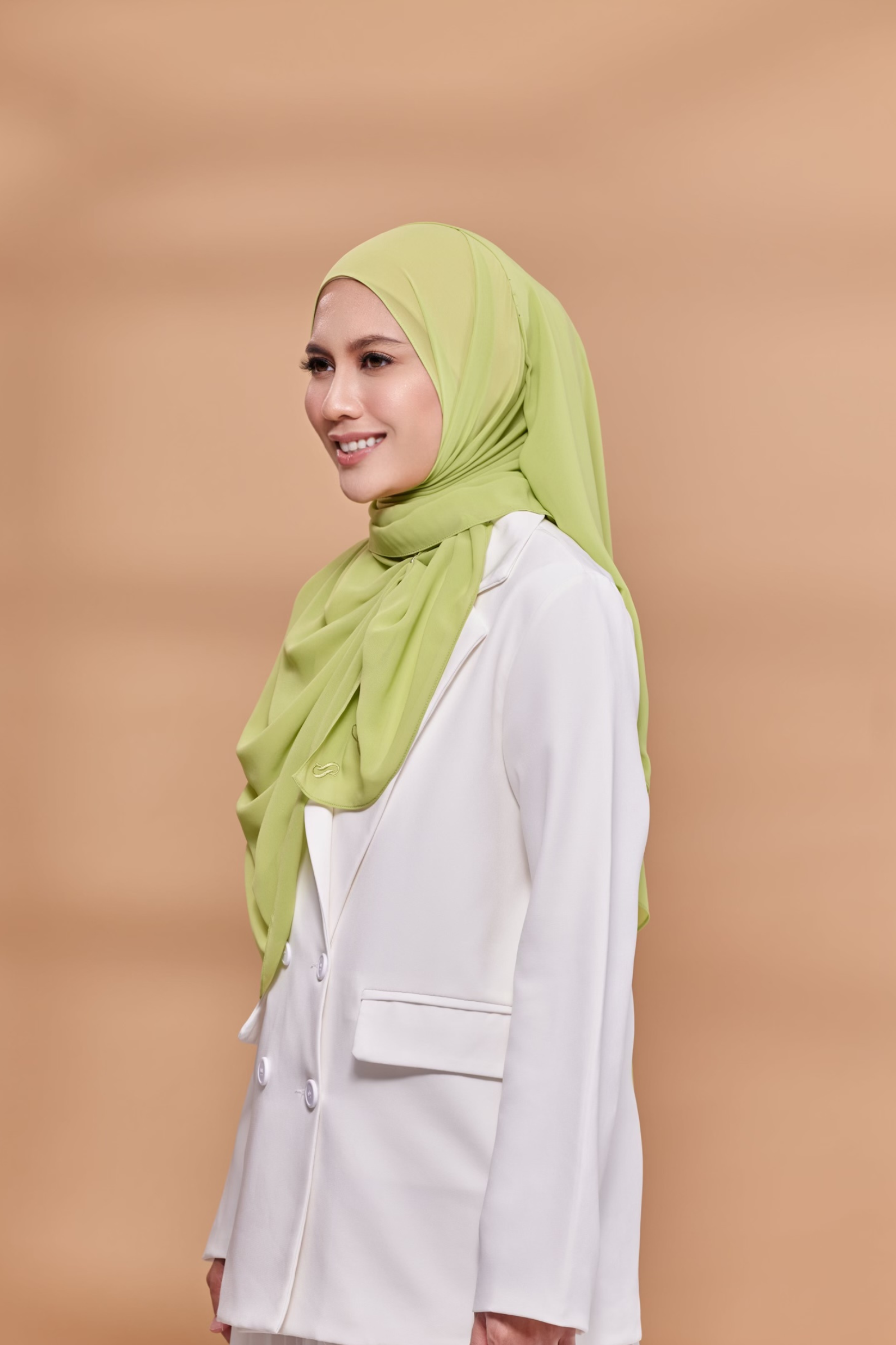 Emily Lux Chiffon ( Fresh Start - Apple Green )