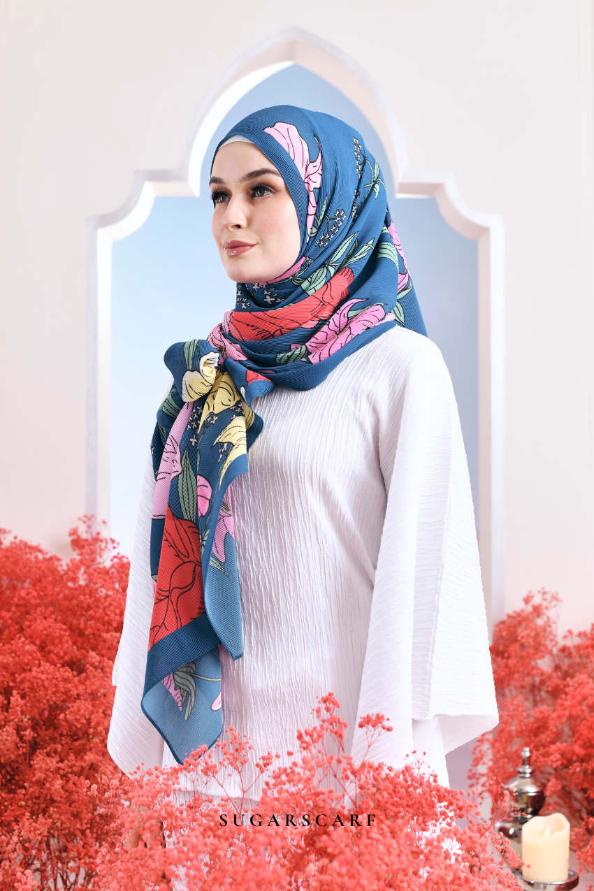 YES ( Full Wide Pleats Shawl ) Garden of Hurrem Bloom in ( MERYEM )