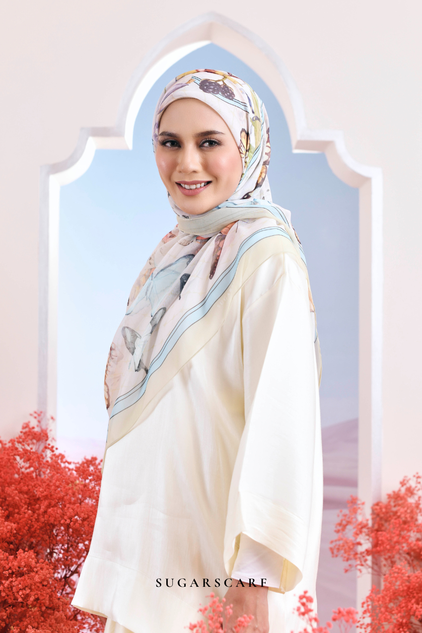 YES DEFECT - ( Japanese Voile Vol2 Square Scarf ) Garden of Hurrem Bloom in ( BELKIS )