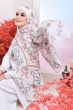 (SAMPLE) ( Full Wide Pleats Shawl ) Garden of Hurrem Bloom in ( MAVI )