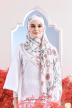 (SAMPLE) ( Full Wide Pleats Shawl ) Garden of Hurrem Bloom in ( MAVI )