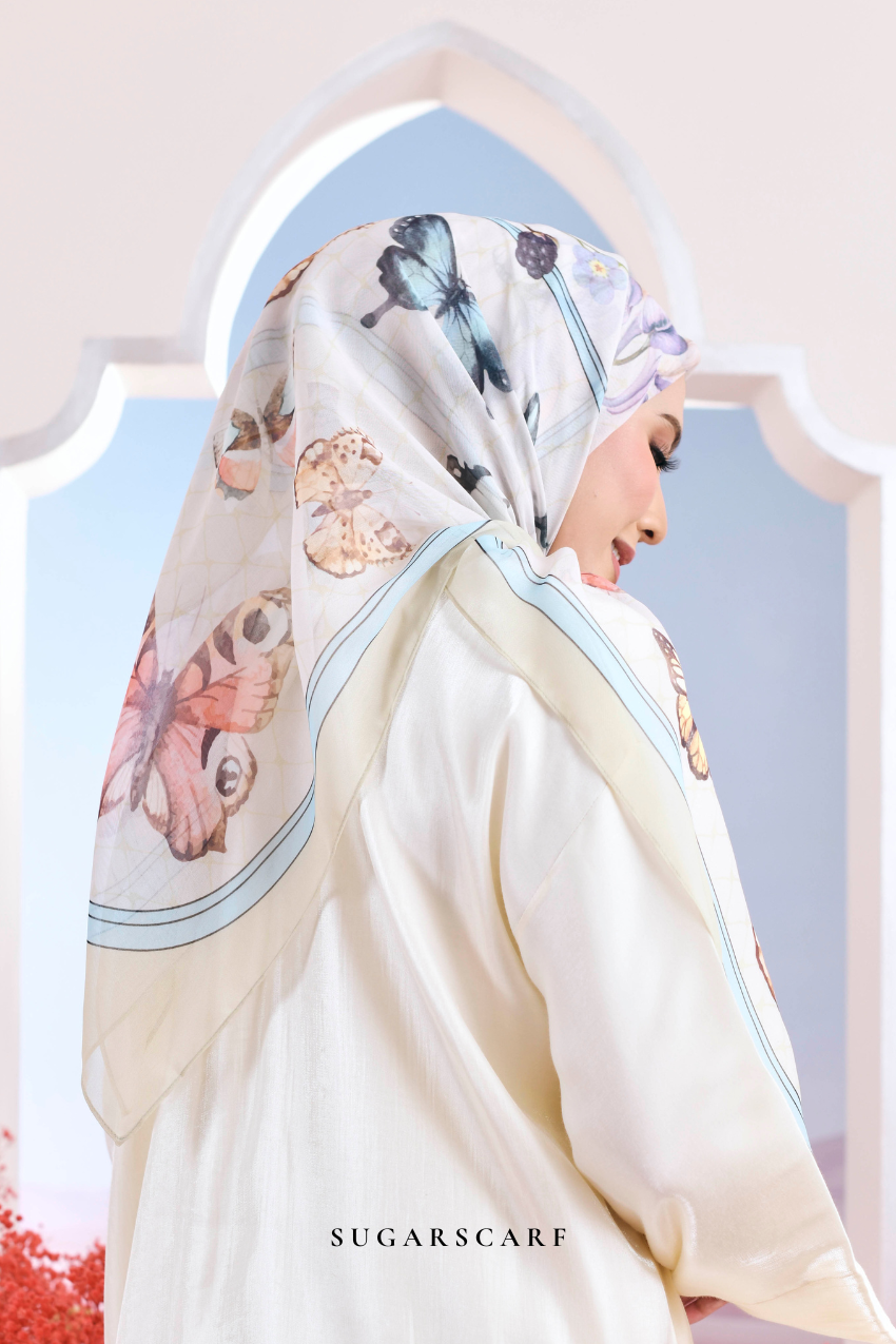 YES DEFECT - ( Japanese Voile Vol2 Square Scarf ) Garden of Hurrem Bloom in ( BELKIS )