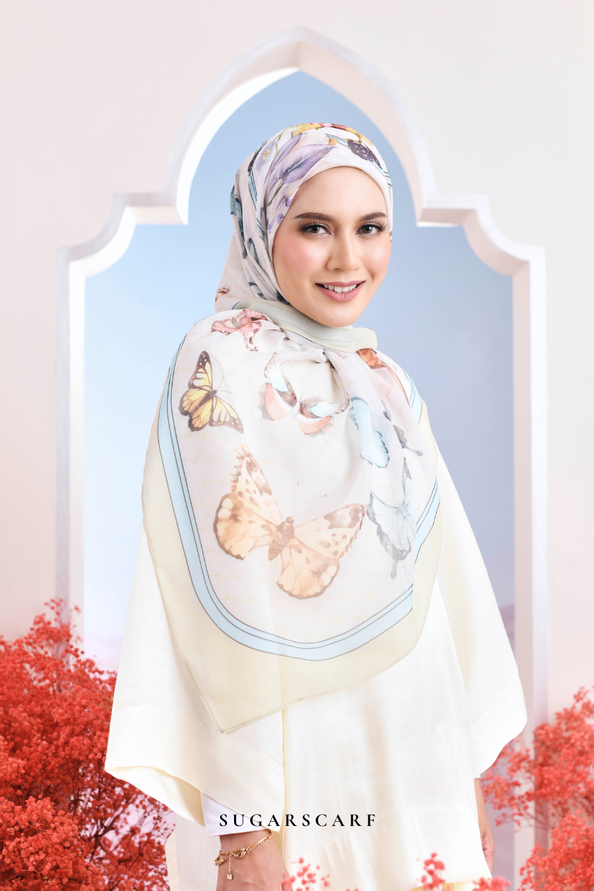 YES DEFECT - ( Japanese Voile Vol2 Square Scarf ) Garden of Hurrem Bloom in ( BELKIS )