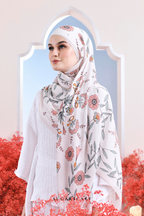 (SAMPLE) ( Full Wide Pleats Shawl ) Garden of Hurrem Bloom in ( MAVI )