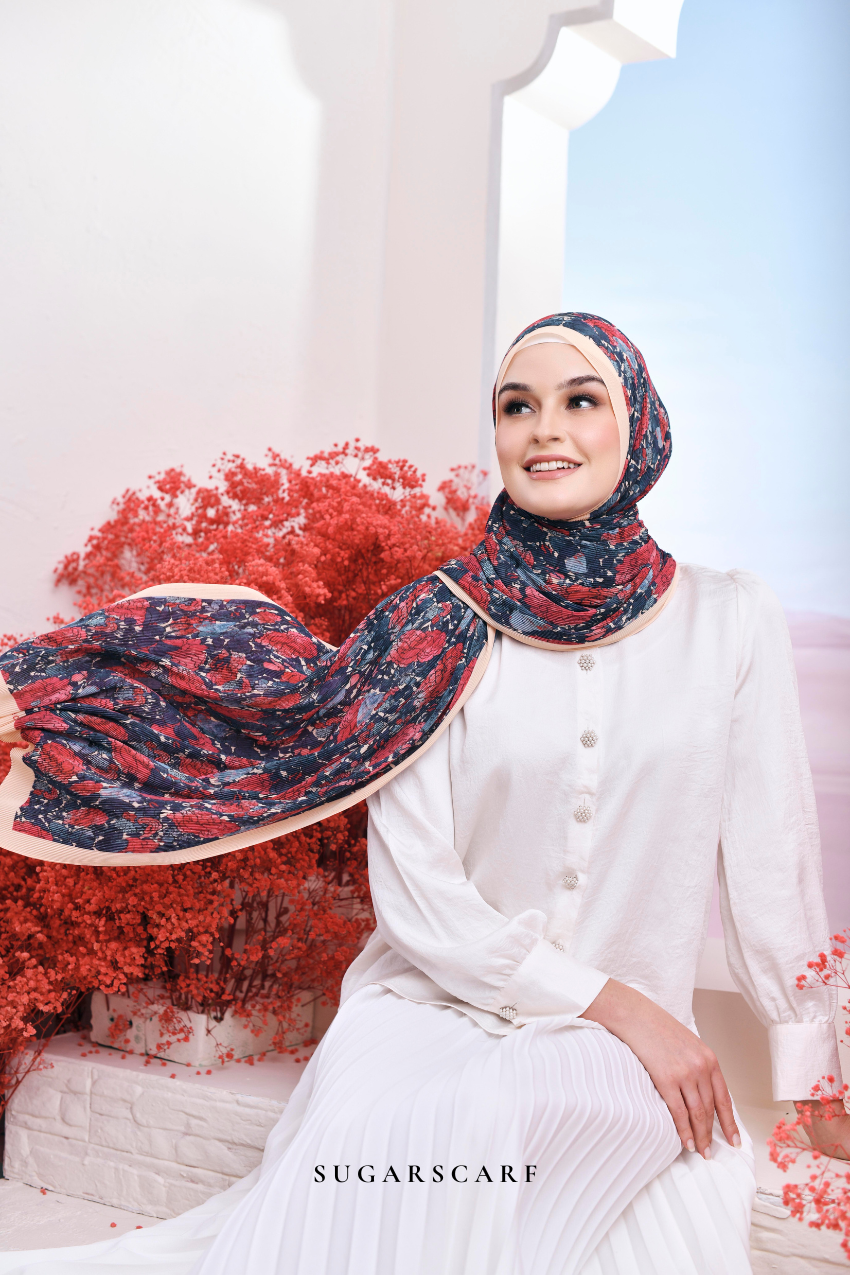 YES ( Full Wide Pleats Shawl ) Garden of Hurrem Bloom in ( SOPHIA )