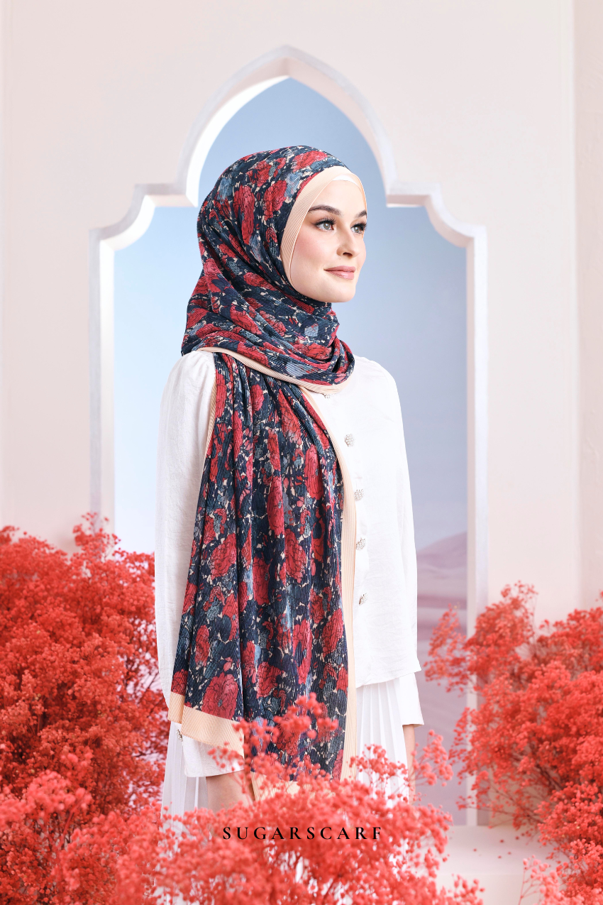 YES ( Full Wide Pleats Shawl ) Garden of Hurrem Bloom in ( SOPHIA )