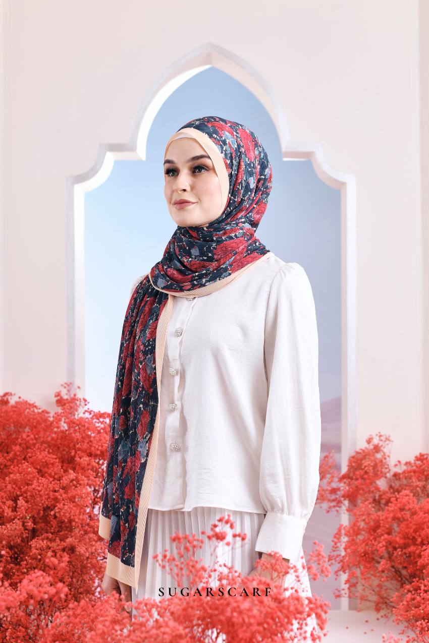 YES ( Full Wide Pleats Shawl ) Garden of Hurrem Bloom in ( SOPHIA )