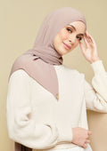 Breeze Plain Wide Full Pleats Shawl In Ash Purple