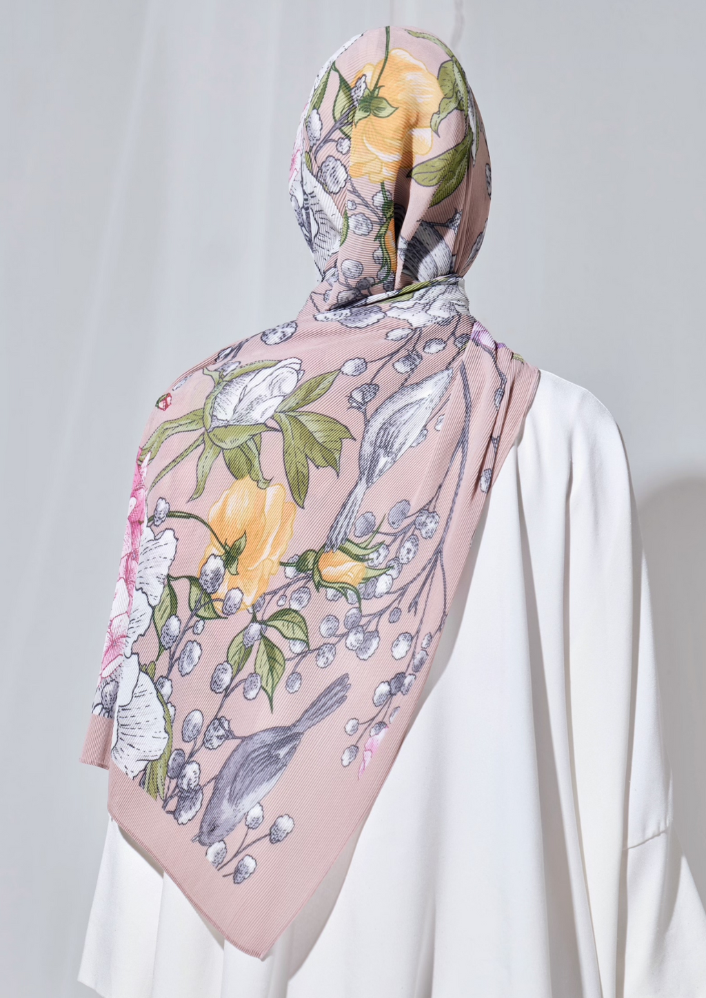 (SAMPLE) (Pleated Shawl) Bloom Journey Wide Pleats Scarf In Enternity