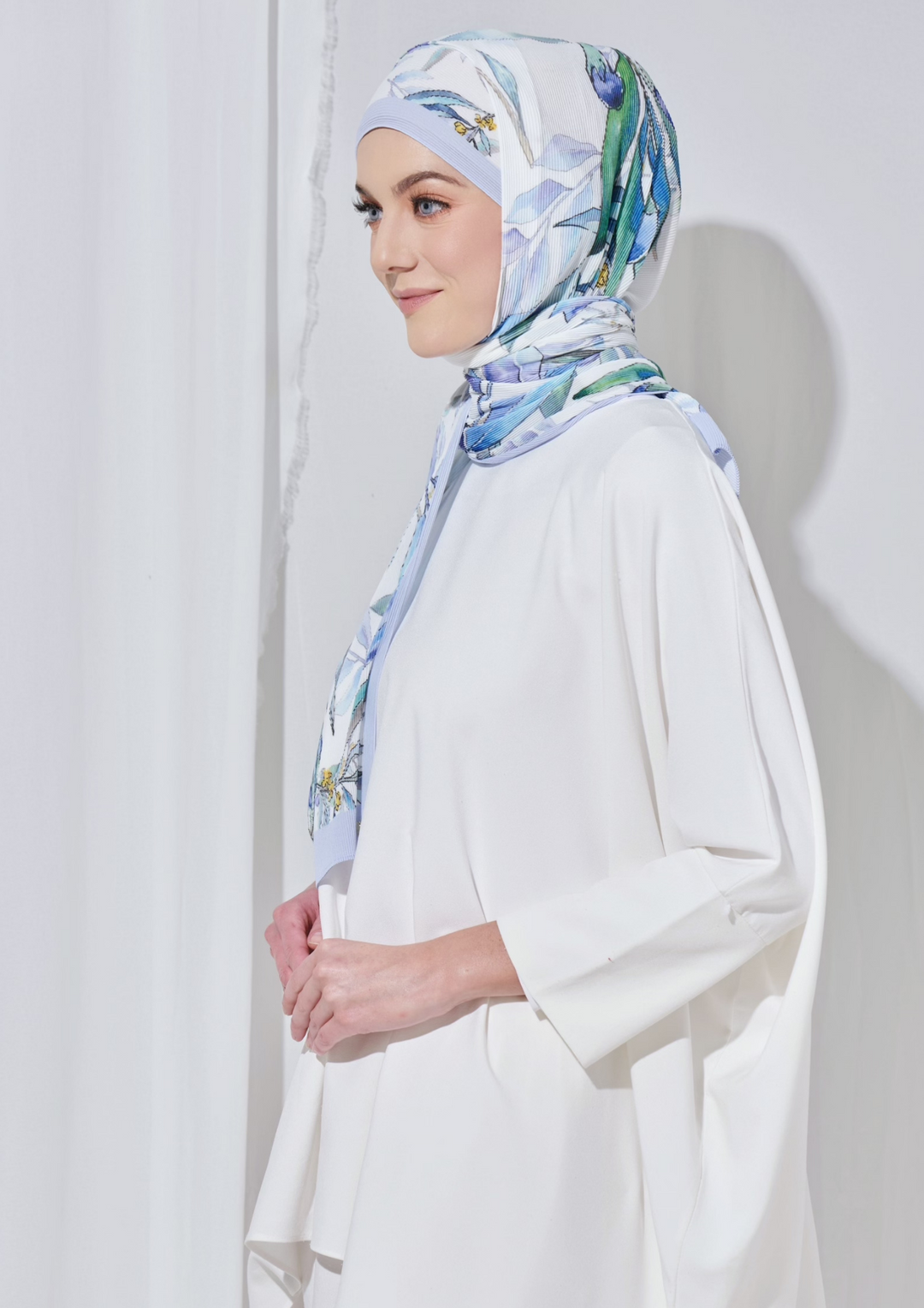 (SAMPLE) (Pleated Shawl) Bloom Journey Wide Pleats Scarf In Sacrificed -