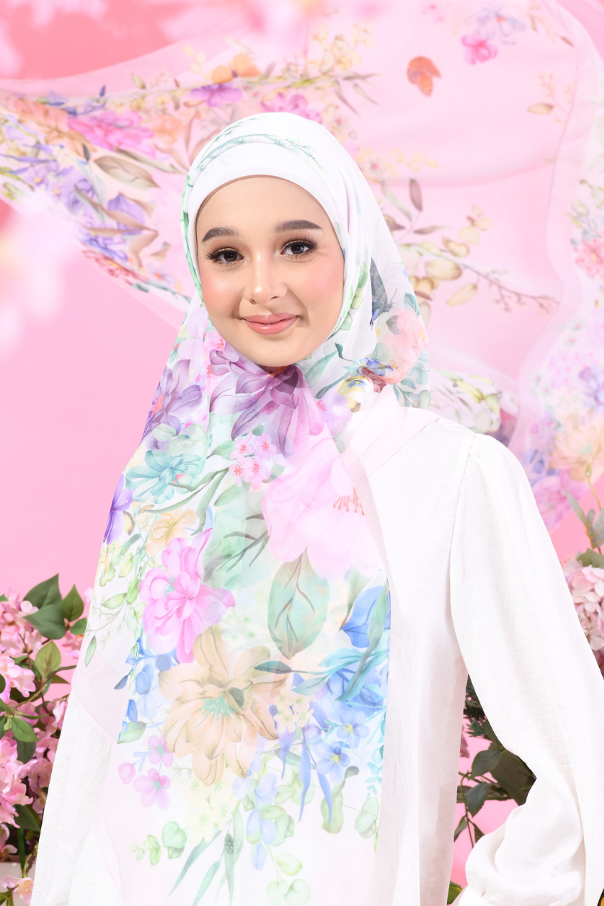 YES (Japanese Voile Square Scarf ) Soulful Bloom In (Laila)