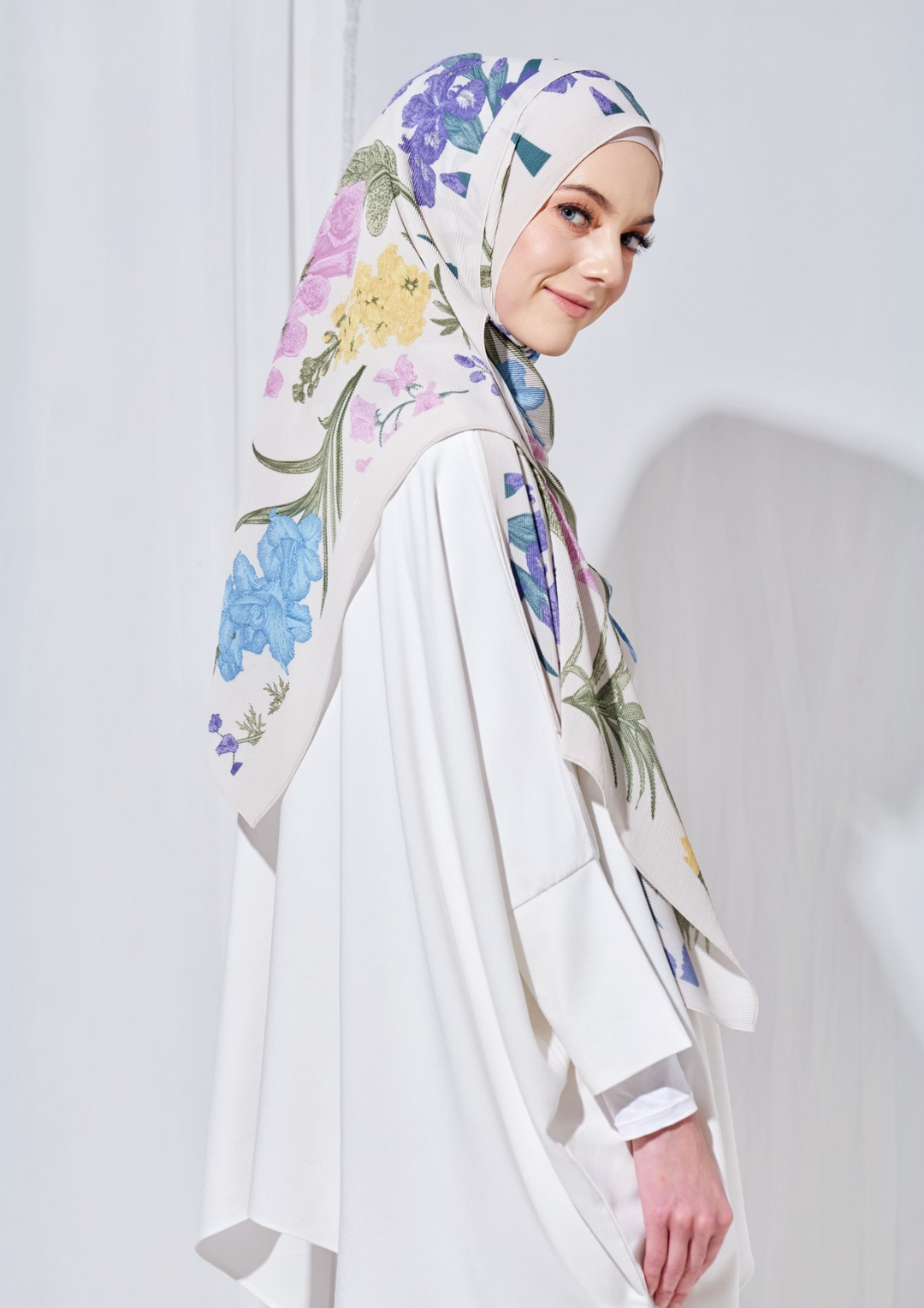 (SAMPLE) (Pleated Shawl) Bloom Journey Wide Pleats Scarf In Forever17