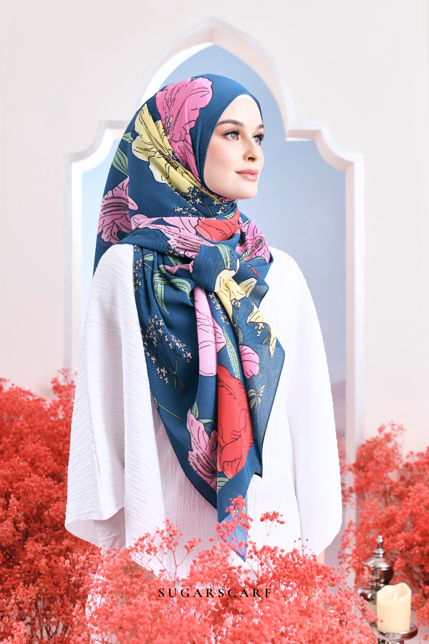 YES ( Full Wide Pleats Shawl ) Garden of Hurrem Bloom in ( MERYEM )