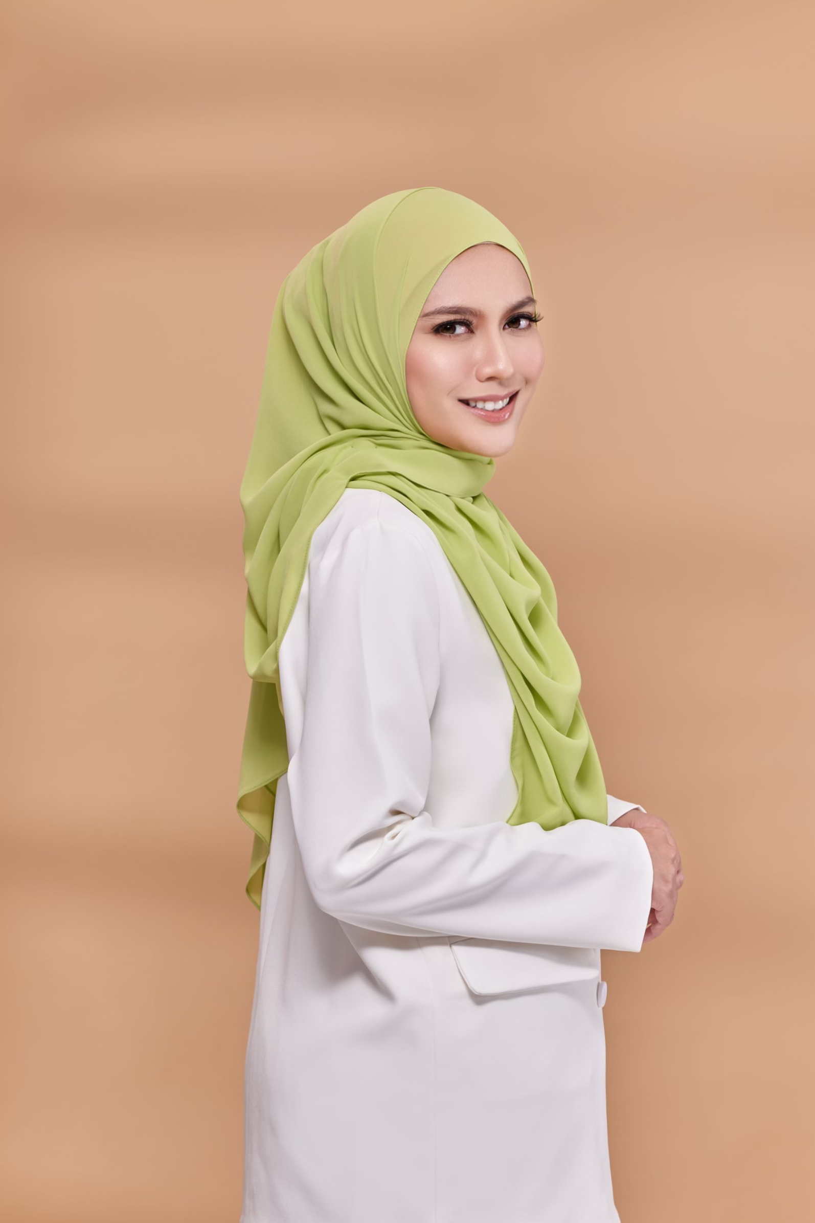 Emily Lux Chiffon ( Fresh Start - Apple Green )