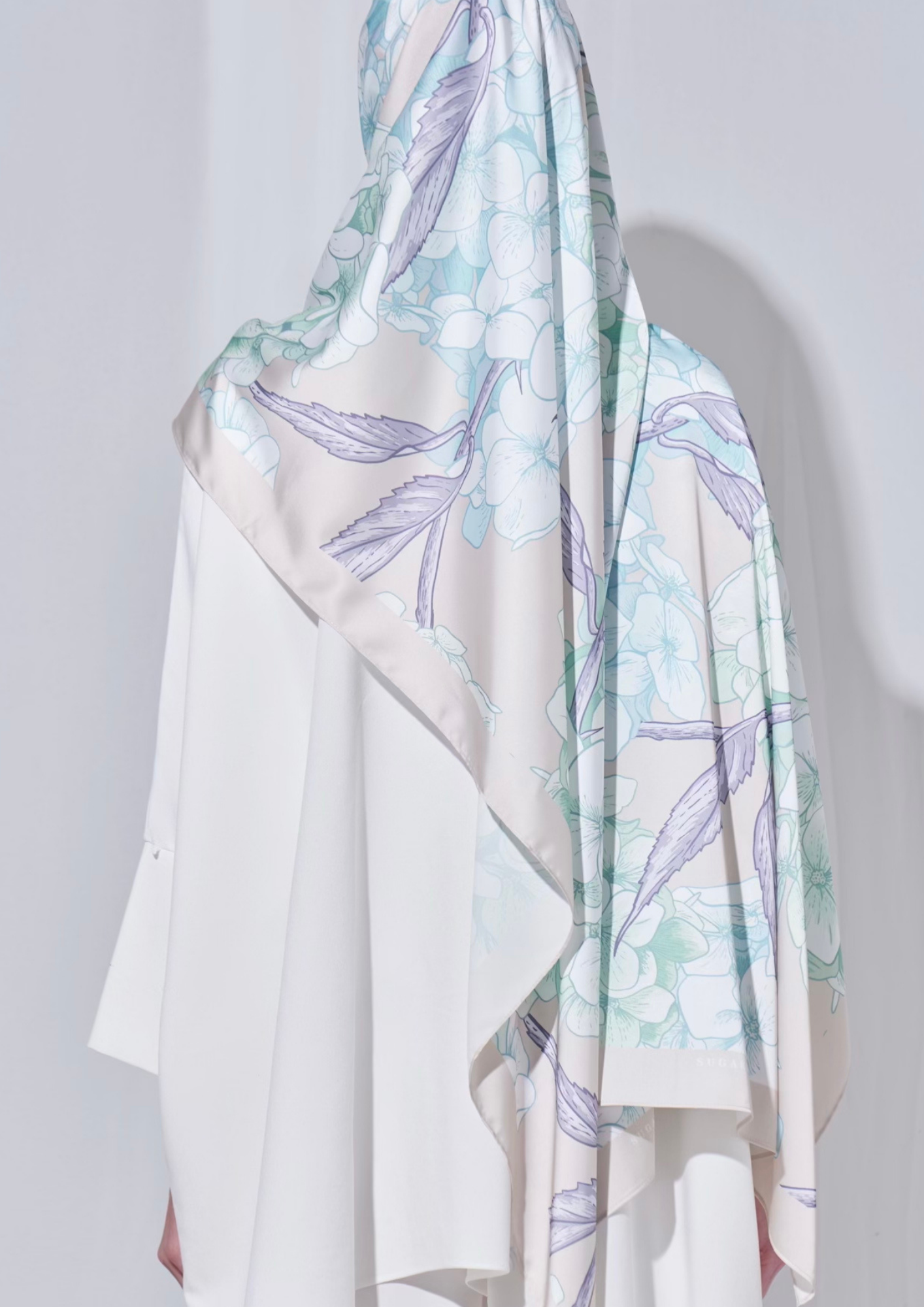 YES Long Shawl Bloom Journey Mixed Satin Silk in ( Promise ) -  With No Box