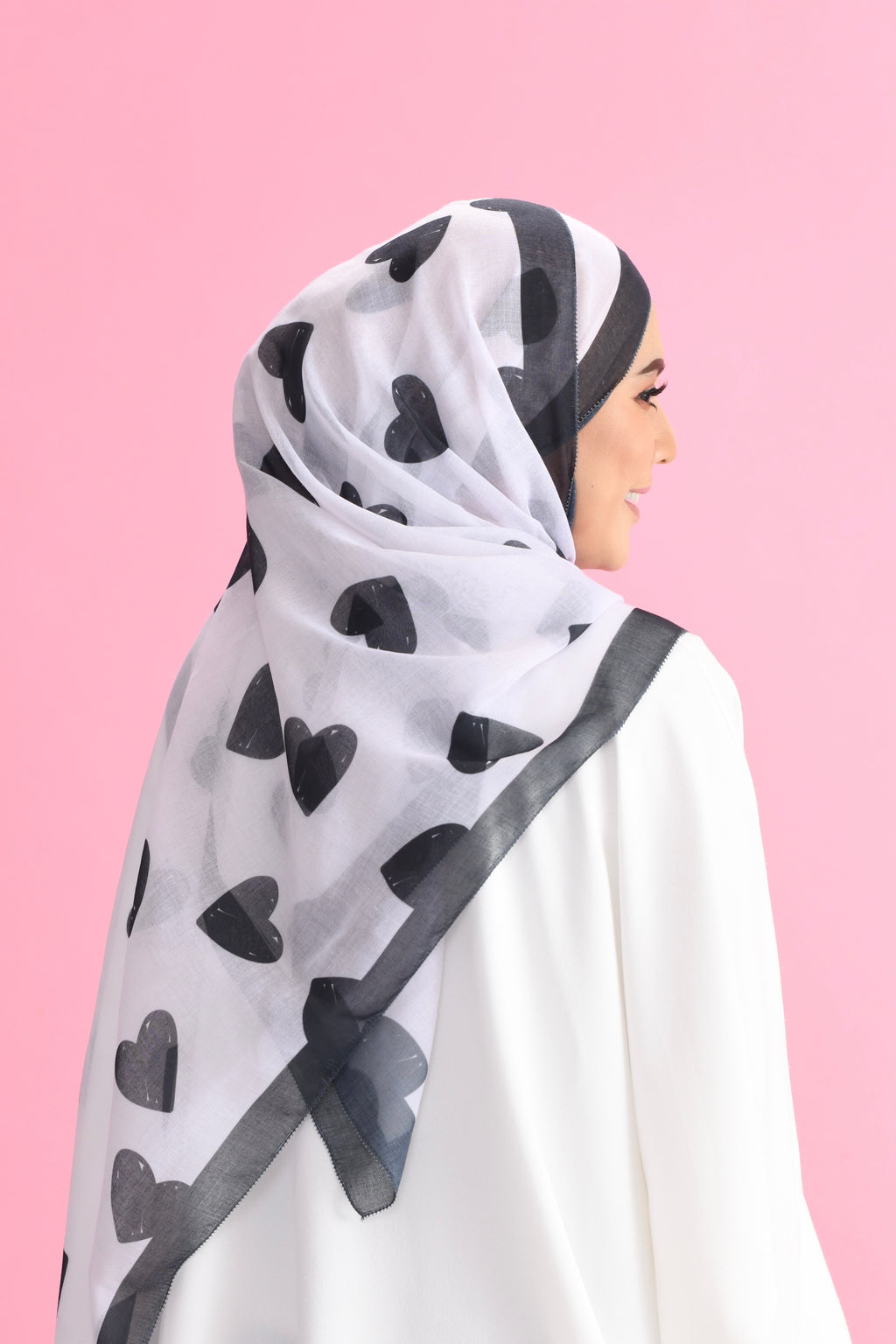 YES DEFECT Shawl Cotton Voile In Heart&Roll