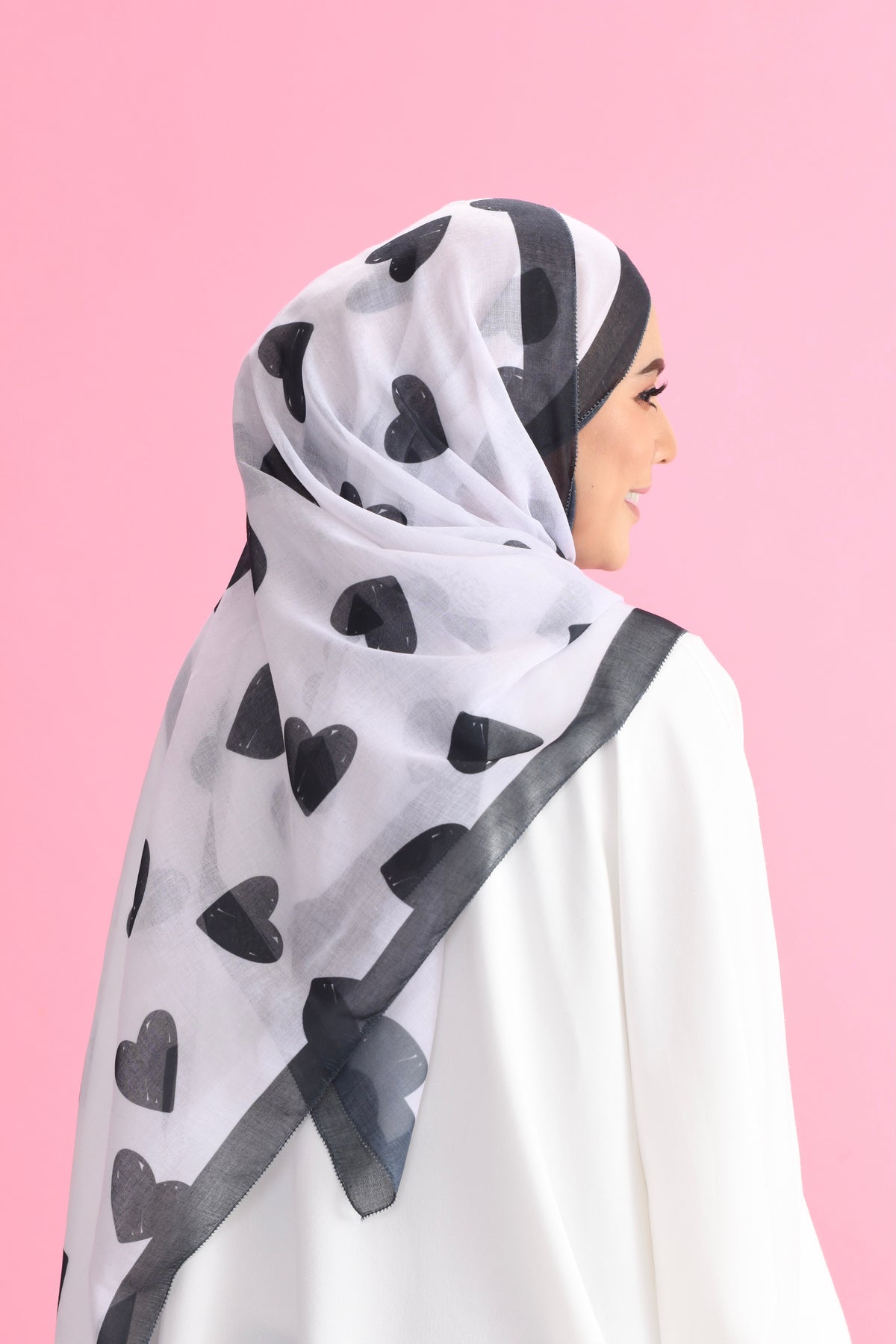 YES DEFECT Shawl Cotton Voile In Heart&Roll