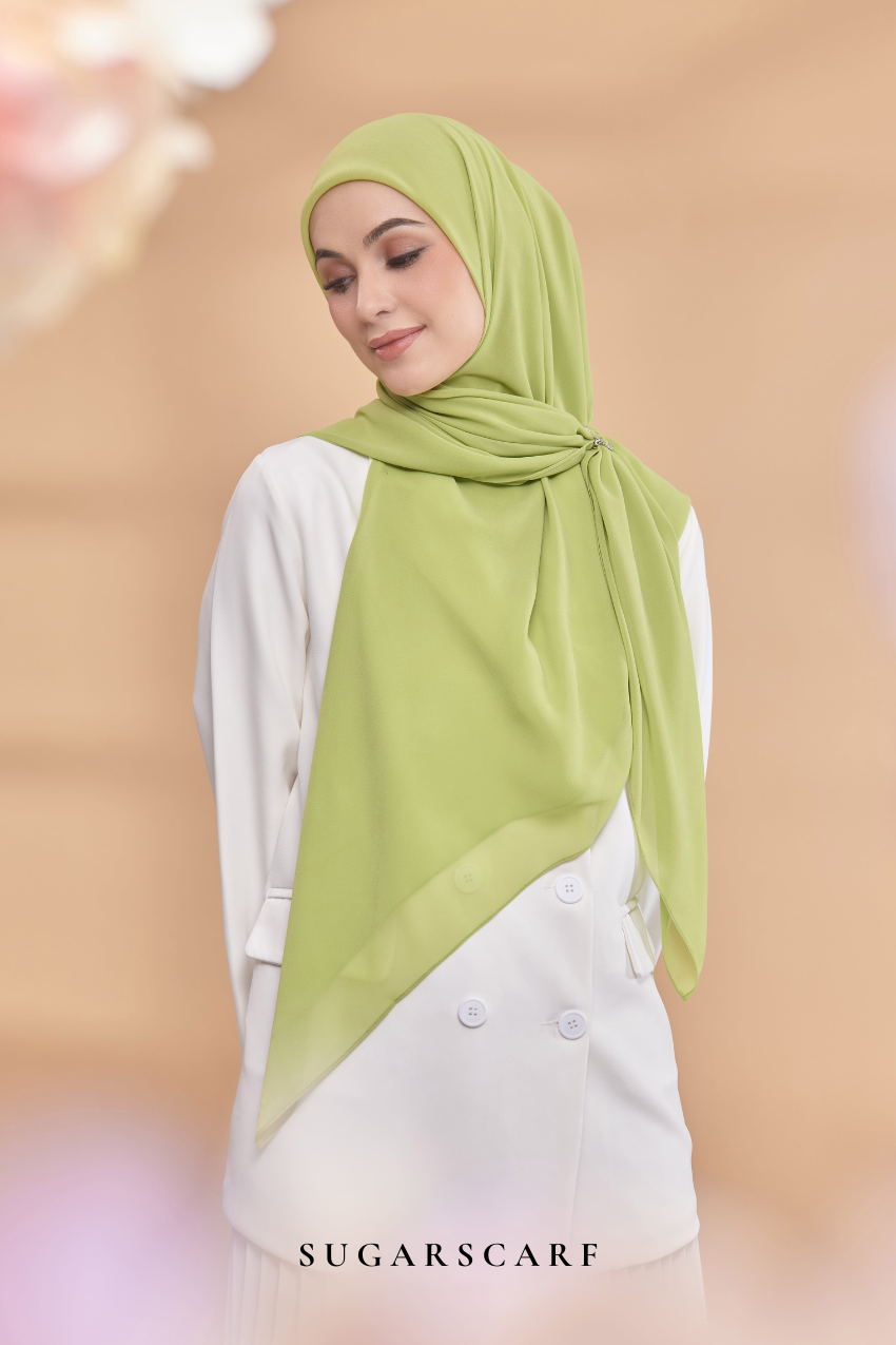 Emily Lux Chiffon ( Fresh Start - Apple Green )